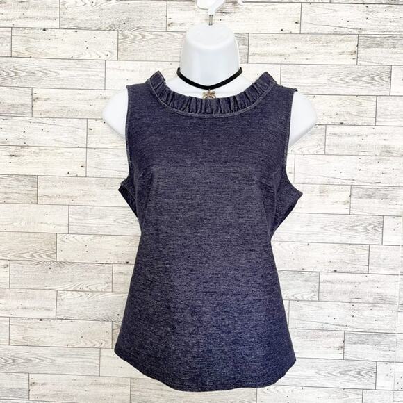 GAP Dark Blue Denim Sleeveless V-Back Top, S, NWT! - Picture 3 of 9